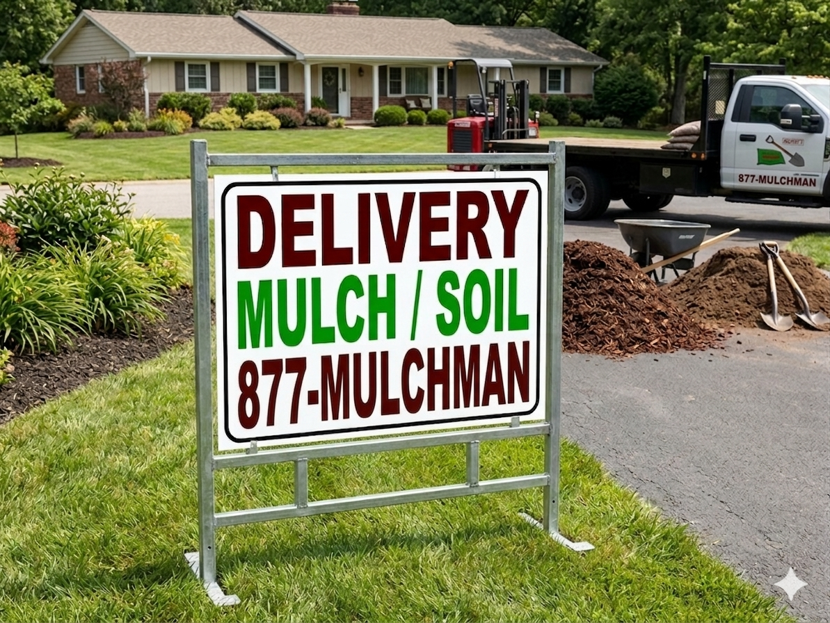 877-MULCHMAN mulch delivery sign